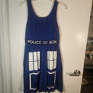 Doctor Who TARDIS Skater Dress Police  Her Universe Blue Police Box Dress